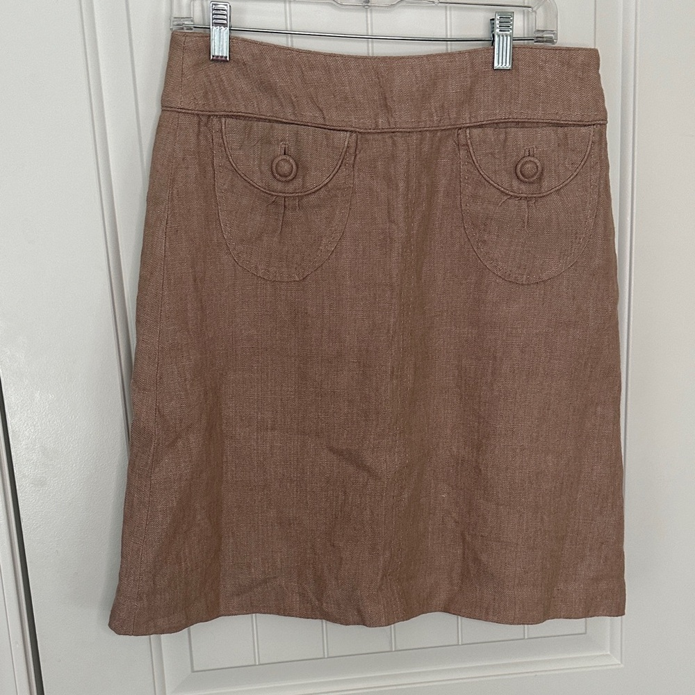 Anthropologie elevenses dusty pink linen cotton a line Women's Skirt $88